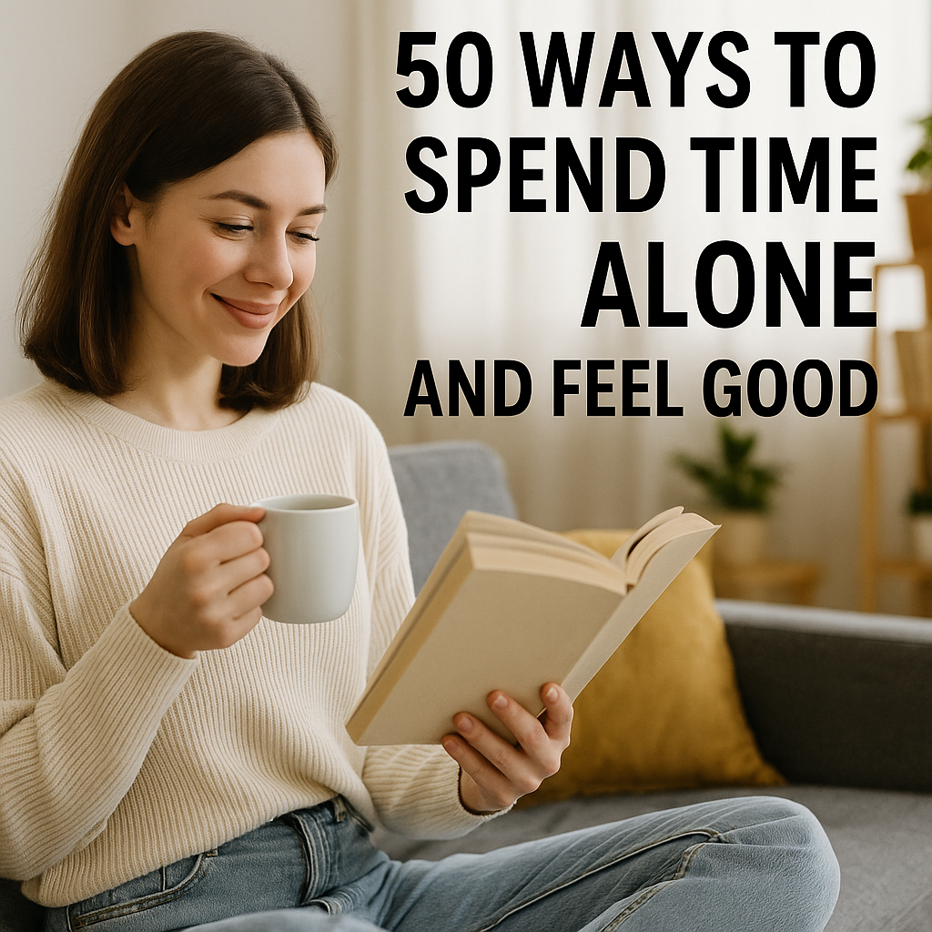 A woman enjoying alone time while reading a book at home with a cup of coffee.