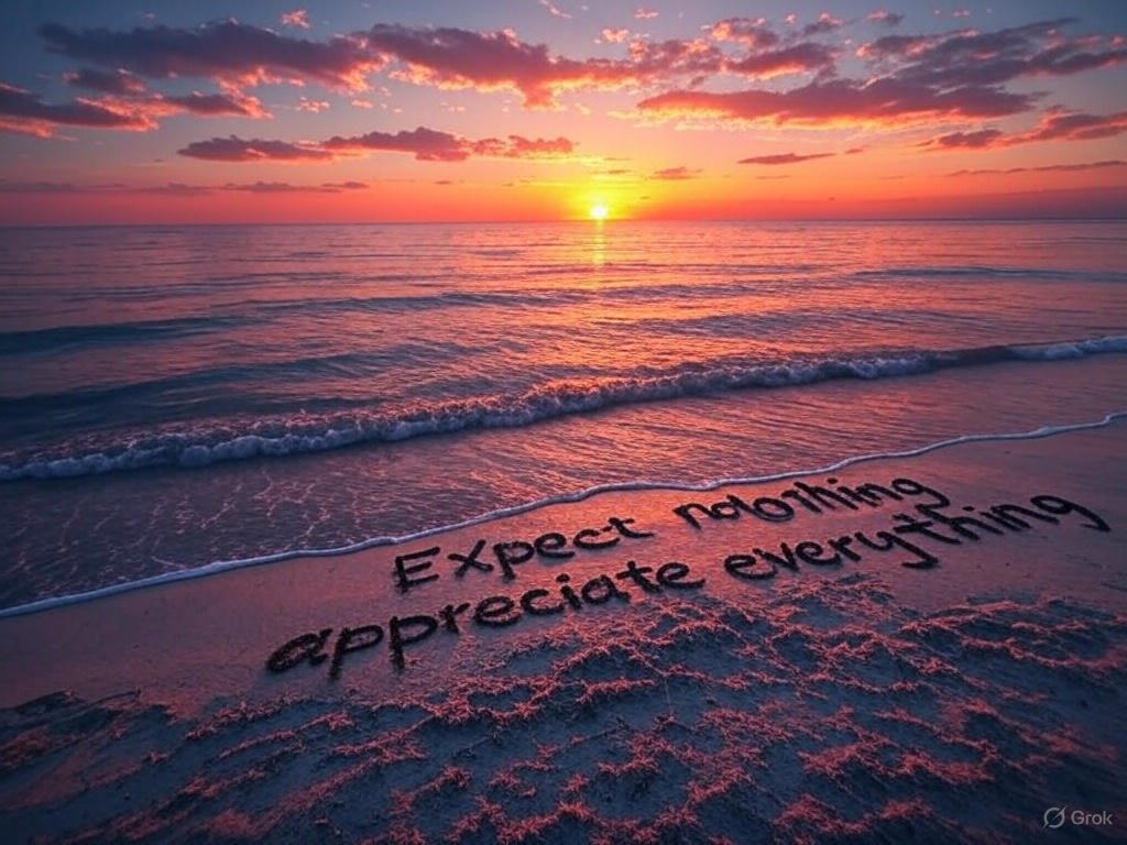 Peaceful sunset symbolizing appreciation for the moment